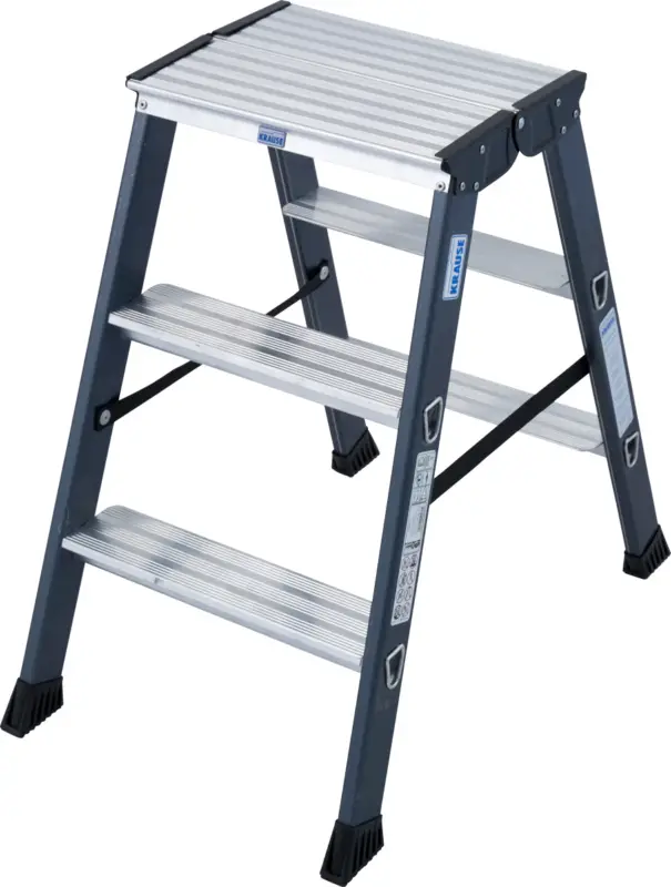 Krause Alu-Stufendoppelleiter SePro® D eloxiert 2x3 Stufen Preis Gesenkt