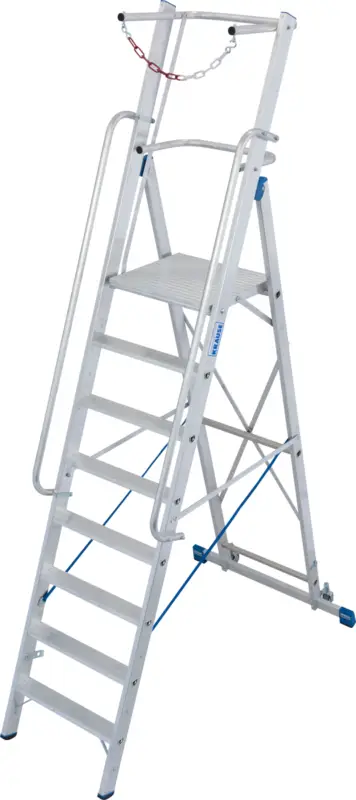 Neuheit Krause Alu-Stufenstehleiter mit großer Standplattform SB 12 Stufen