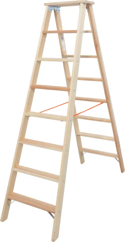 Krause Holz-Stufendoppelleiter 2x8 Stufen Heißes Angebot