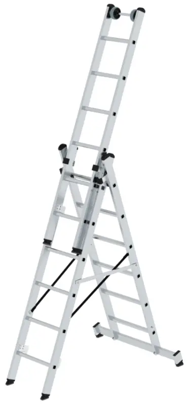 Günzburger Mehrzweckleiter nivello Alu 3-teilig 3x6 Sprossen Expressversand