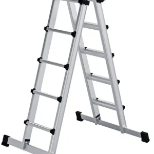 Echt Günzburger Teleskopleiter mit Traverse 4-teilig 4x5 Sprossen