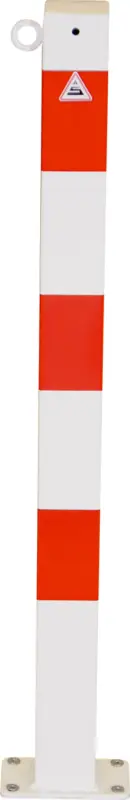 Schake Absperrkettenpfosten Mittelpfosten mit Öse ODP 70 x 70 mm mit 1 Öse weiß rot Schneller Versand