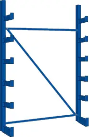 Saisonangebot Regalwerk KARL Kragarmregal einseitig Grundfeld 2000 x 1250 x 500 mm