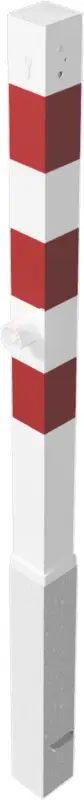 Schake Absperrpfosten HPoD 70 x 70 mm weiß rot Begrenztes Angebot