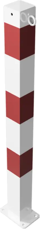Schake Absperrpfosten OD 70 x 70 mm mit 2 Ösen weiß rot Mega-Angebot