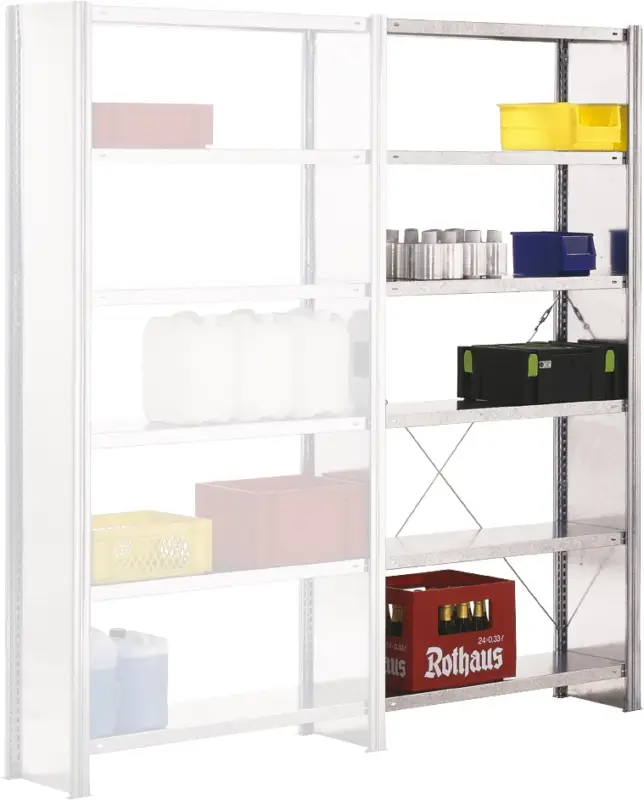 Regalwerk BERT Lagerregal SW 250 6 Anbaufeld 2500 x 875 x 300 mm Rabatt