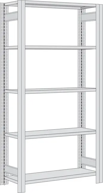 Knallerangebot Regalwerk BERT Schwerlastregal 350 5 Grundfeld 2000 x 1285 x 400 mm