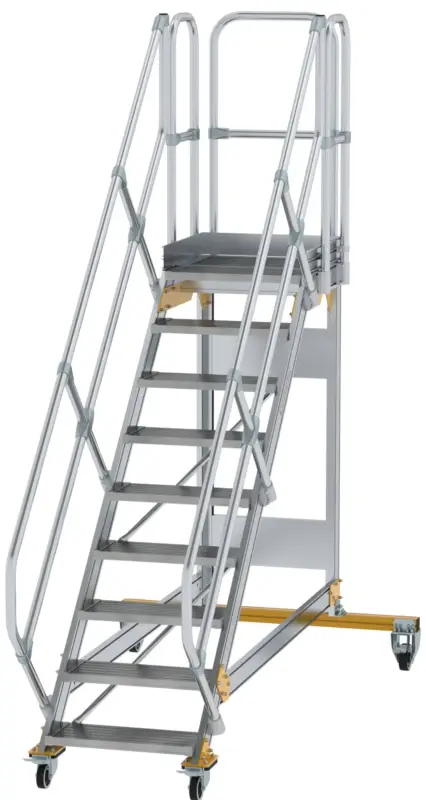 Top-Preis Günzburger Podesttreppe fahrbar 45° 9 Stufen - 600 mm breit