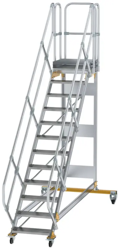Günzburger Podesttreppe fahrbar 45° 12 Stufen - 600 mm breit Letzte Chance