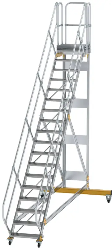 Günzburger Podesttreppe fahrbar 45° 18 Stufen - 600 mm breit Nur Heute