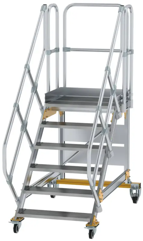 Günzburger Podesttreppe fahrbar 45° 6 Stufen - 800 mm breit Highlight