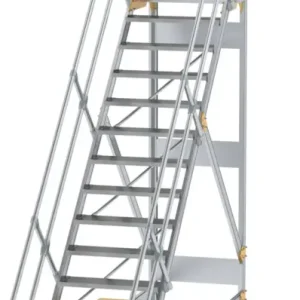Ausverkauf Günzburger Podesttreppe fahrbar 45° 15 Stufen - 800 mm breit