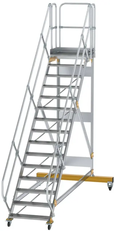 Ausverkauf Günzburger Podesttreppe fahrbar 45° 15 Stufen - 800 mm breit