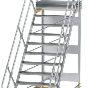 Begrenztes Angebot Günzburger Podesttreppe fahrbar 45° 12 Stufen - 1000 mm breit