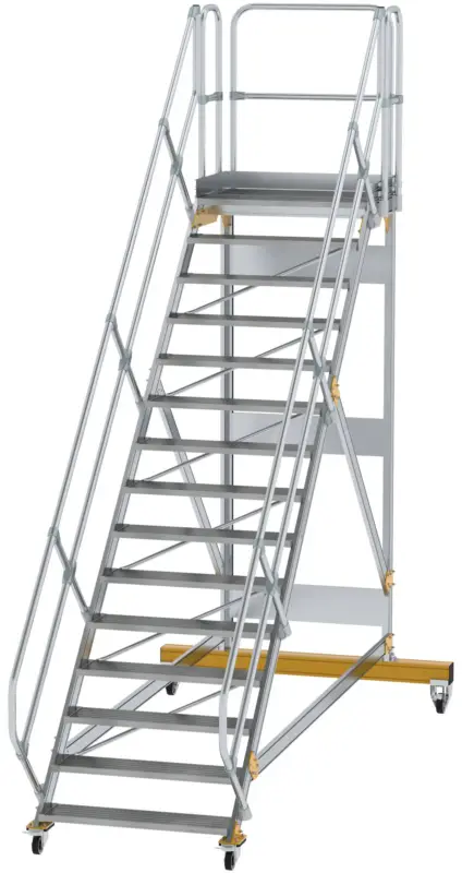 Highlight Günzburger Podesttreppe fahrbar 45° 15 Stufen - 1000 mm breit