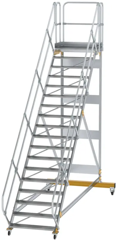 Günzburger Podesttreppe fahrbar 45° 18 Stufen - 1000 mm breit Wochenendangebot