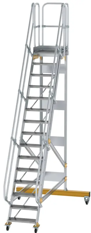 Günzburger Podesttreppe fahrbar 60° 15 Stufen - 600 mm breit Sichere Zahlung