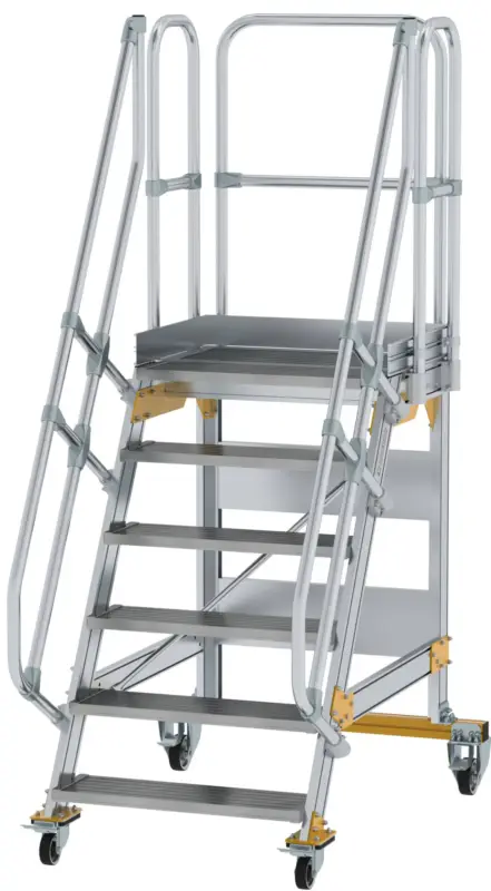 Expressversand Günzburger Podesttreppe fahrbar 60° 6 Stufen - 800 mm breit