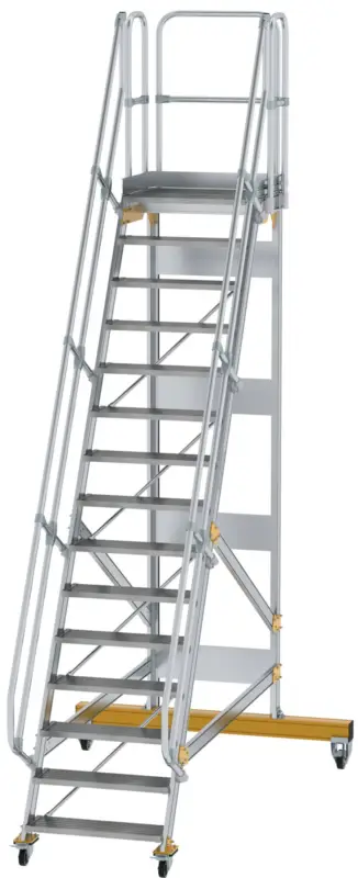 Günzburger Podesttreppe fahrbar 60° 15 Stufen - 800 mm breit Finale Aktion