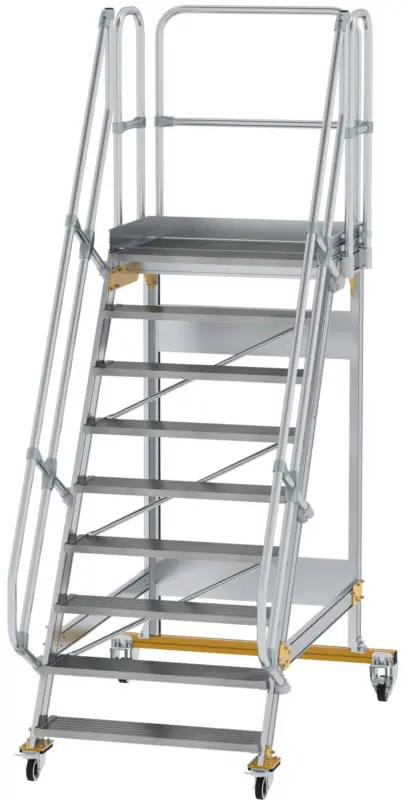 Letzte Chance Günzburger Podesttreppe fahrbar 60° 9 Stufen - 1000 mm breit