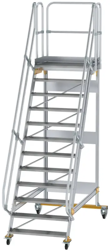 Günzburger Podesttreppe fahrbar 60° 12 Stufen - 1000 mm breit Sichere Zahlung