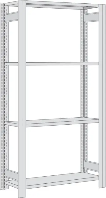 Super-Preis Regalwerk BERT Regal 150 4 Grundfeld 2000 x 1005 x 500 mm