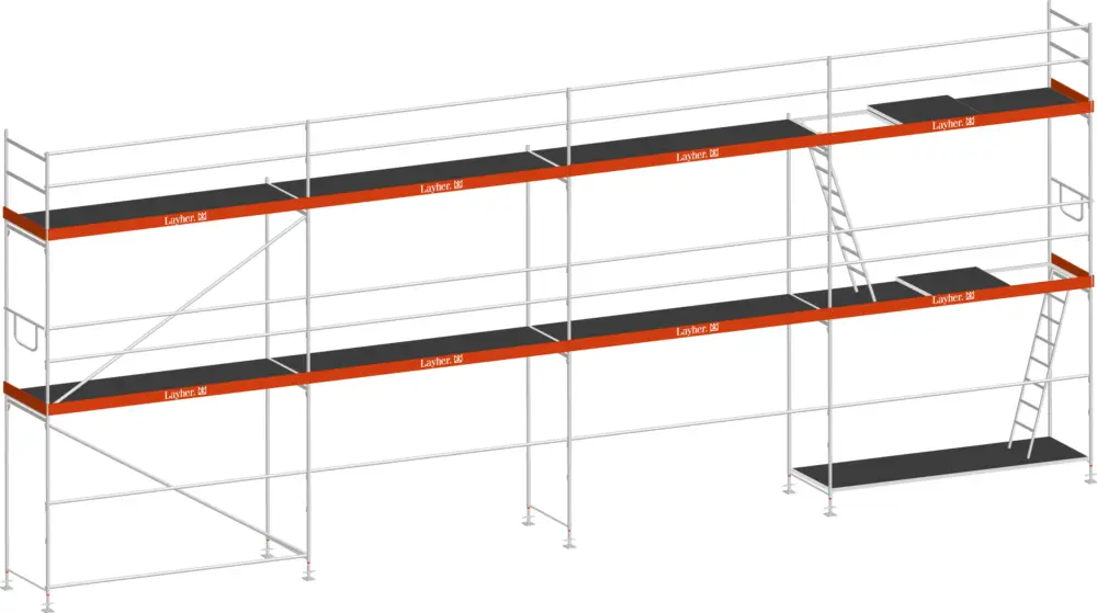 Layher Blitz Gerüst 70 Alu mit Robustboden 64 m² Begrenztes Angebot