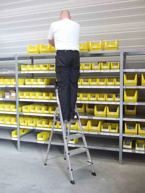 Sale euroline Stufenstehleiter WORK Alu 6 Breitstufen