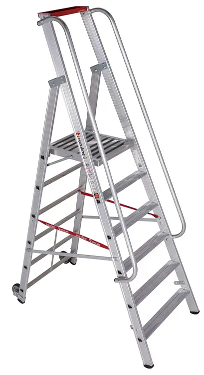 Sofort Bestellen euroline Stufenstehleiter PREMIUM Alu mit großer Plattform 6 Stufen