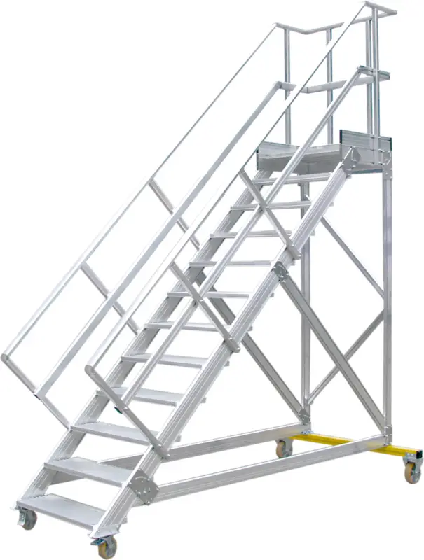 Hymer Podesttreppe fahrbar 45° 19 Stufen - 1000 mm Preis Gesenkt