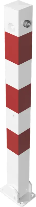 Schake Absperrpfosten UDDo 70 x 70 mm weiß rot Geprüft