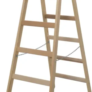 Geprüft Krause Holz-Sprossendoppelleiter 2x6 Sprossen