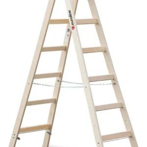 euroline Stehleiter mit Eimerhaken Holz 2x4 Sprossen Top-Angebot