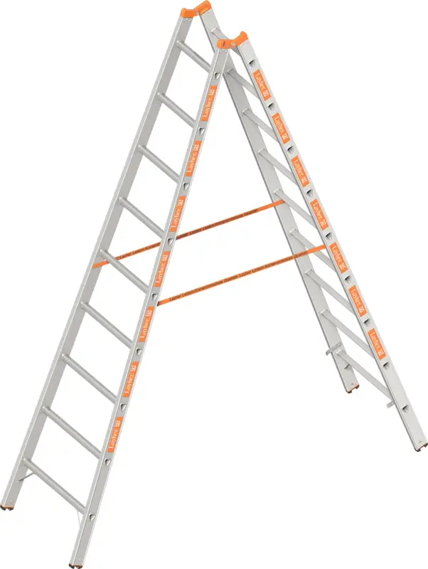 Markenprodukt Layher Stehleiter Alu 2x9 Sprossen