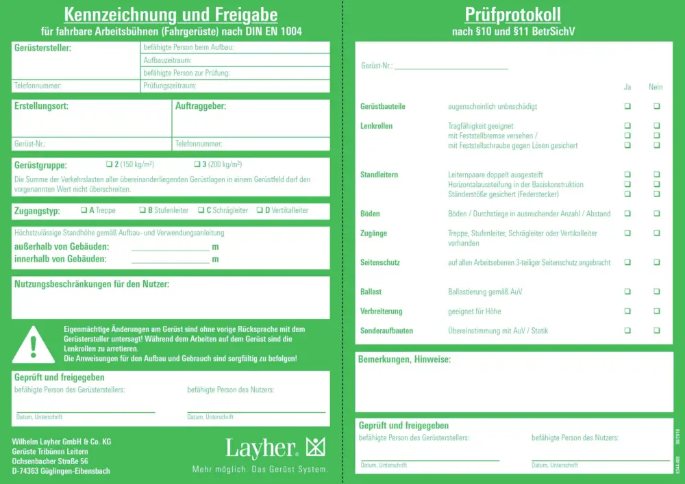 Jetzt Kaufen Layher Gerüst-Kennzeichnungsblock