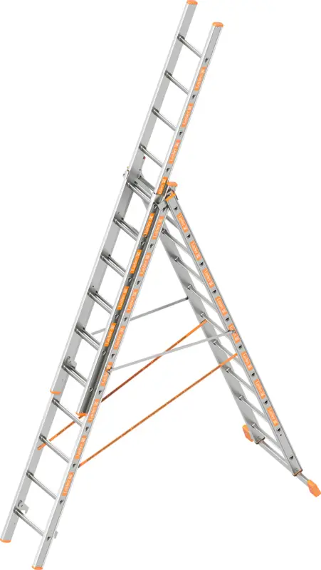 Layher Allzweckleiter Alu 3-teilig 3x10 Sprossen Echt