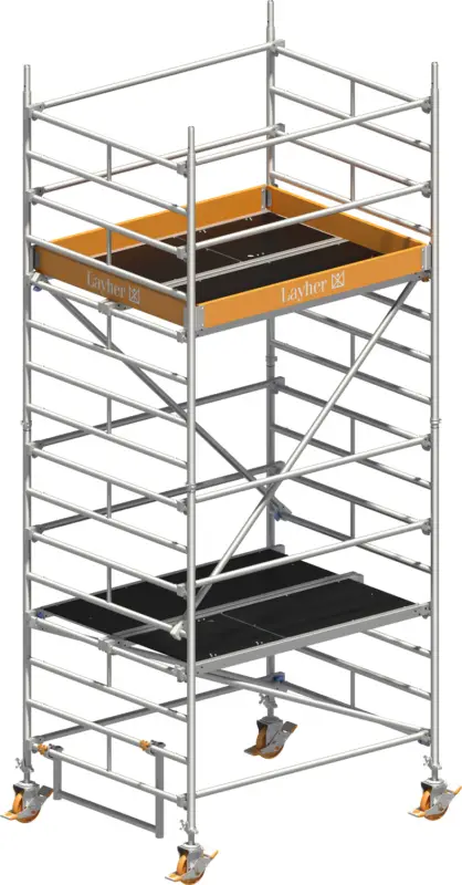 Geprüft Fahrgerüst Layher Uni Kompakt P2 1405003 - Arbeitshöhe 5,20 m