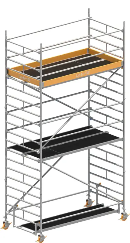 Fahrgerüst Layher Uni Breit P2 1402104 mit Diagonal-Optimierung - Arbeitshöhe 6,20 m Super-Preis
