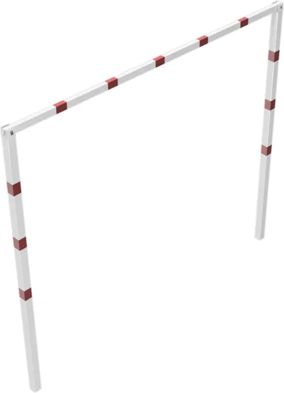 Schake Höhenbegrenzer feststehend - 2 Standpfosten Stahl OE 70 x 70 mm weiß rot - 3000 mm Preisreduziert