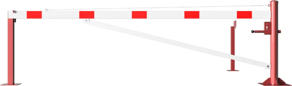 Schake Drehschranke mit Auflagestütze - Schrankenbaum 100 x 50 mm ODP weiß rot - 3500 mm Sonderangebot