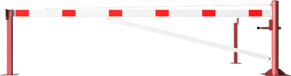 Schake Drehschranke mit Auflagestütze - Schrankenbaum 100 x 50 mm ODV weiß rot - 4000 mm Schneller Versand