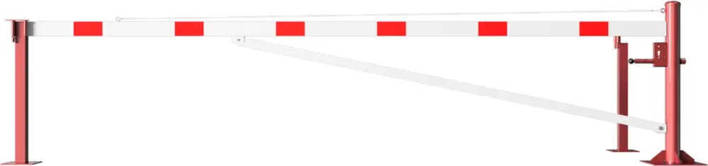 Solange Der Vorrat Reicht Schake Drehschranke mit Auflagestütze - Schrankenbaum 100 x 50 mm ODP weiß rot - 4500 mm