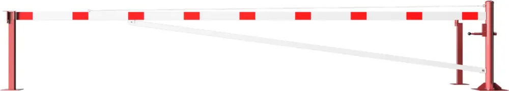 Schake Drehschranke mit Auflagestütze - Schrankenbaum 100 x 50 mm ODV weiß rot - 6000 mm Nur Heute