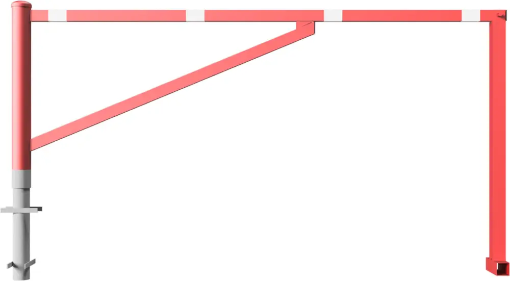 Schake Drehschranke mit 2 Auflagestützen - Schrankenbaum 60 x 40 mm OEV rot weiß - 2500 mm Solange Der Vorrat Reicht