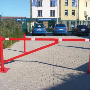 Aktuell Schake Drehschranke mit 2 Auflagestützen - Schrankenbaum 60 x 40 mm ODP rot weiß - 2500 mm