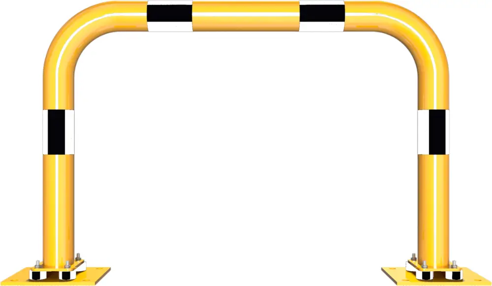 Schake Rammschutzbügel Stahl neigbar OD Ø 76 mm gelb schwarz - 1000 x 650 mm Online Kaufen