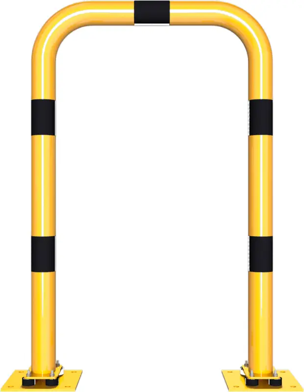 Schake Rammschutzbügel Stahl neigbar OD Ø 76 mm gelb schwarz - 750 x 1150 mm Garantierte Lieferung