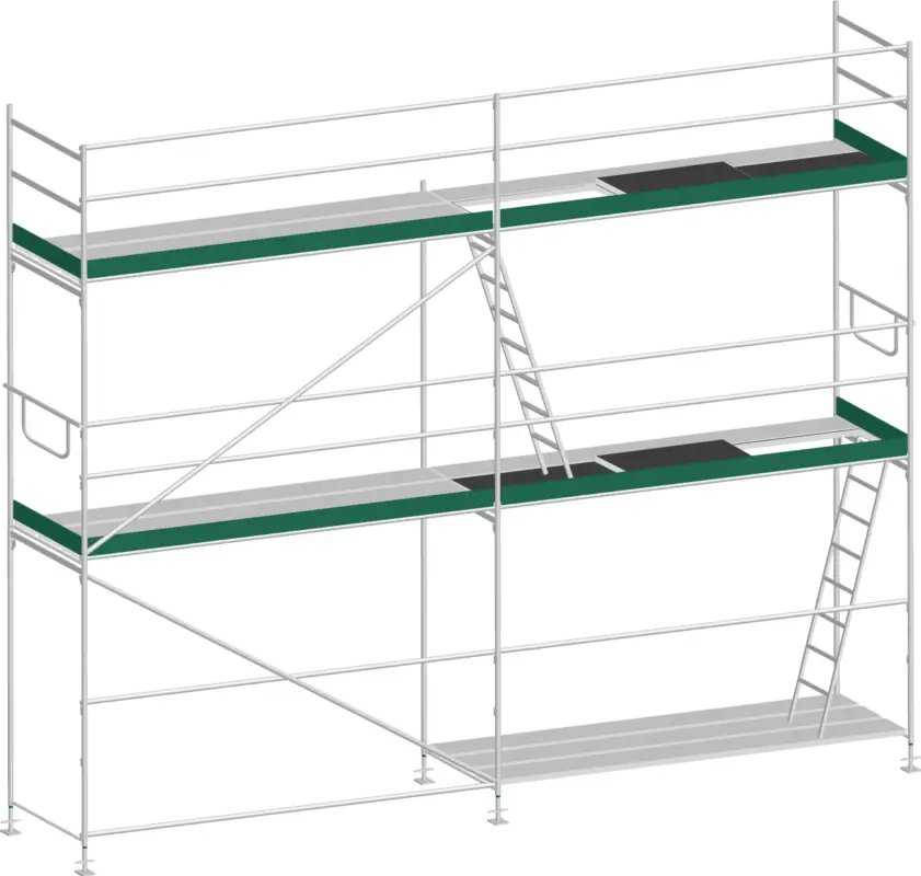 Neuheit MJ Gerüst UNI 70 Aluminium mit Aluboden 37 m² - 6,00 x 6,20 m