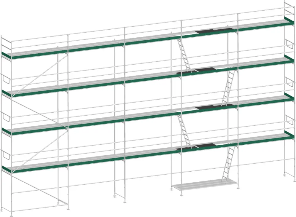 MJ Gerüst UNI 70 Aluminium mit Aluboden 153 m² - 15,00 x 10,20 m Knallerangebot