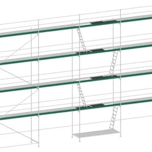 Expressversand MJ Gerüst UNI 70 Stahl mit Stahlboden 102 m² - 10,00 x 10,20 m